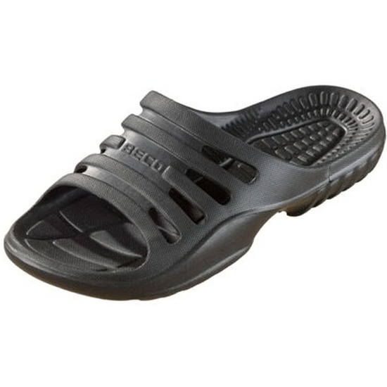 Bad-sauna slippers met voetbed zwart dames