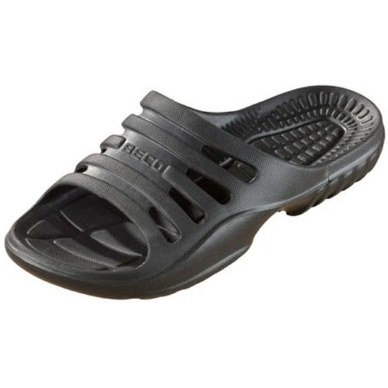 Bad-sauna slippers met voetbed zwart heren