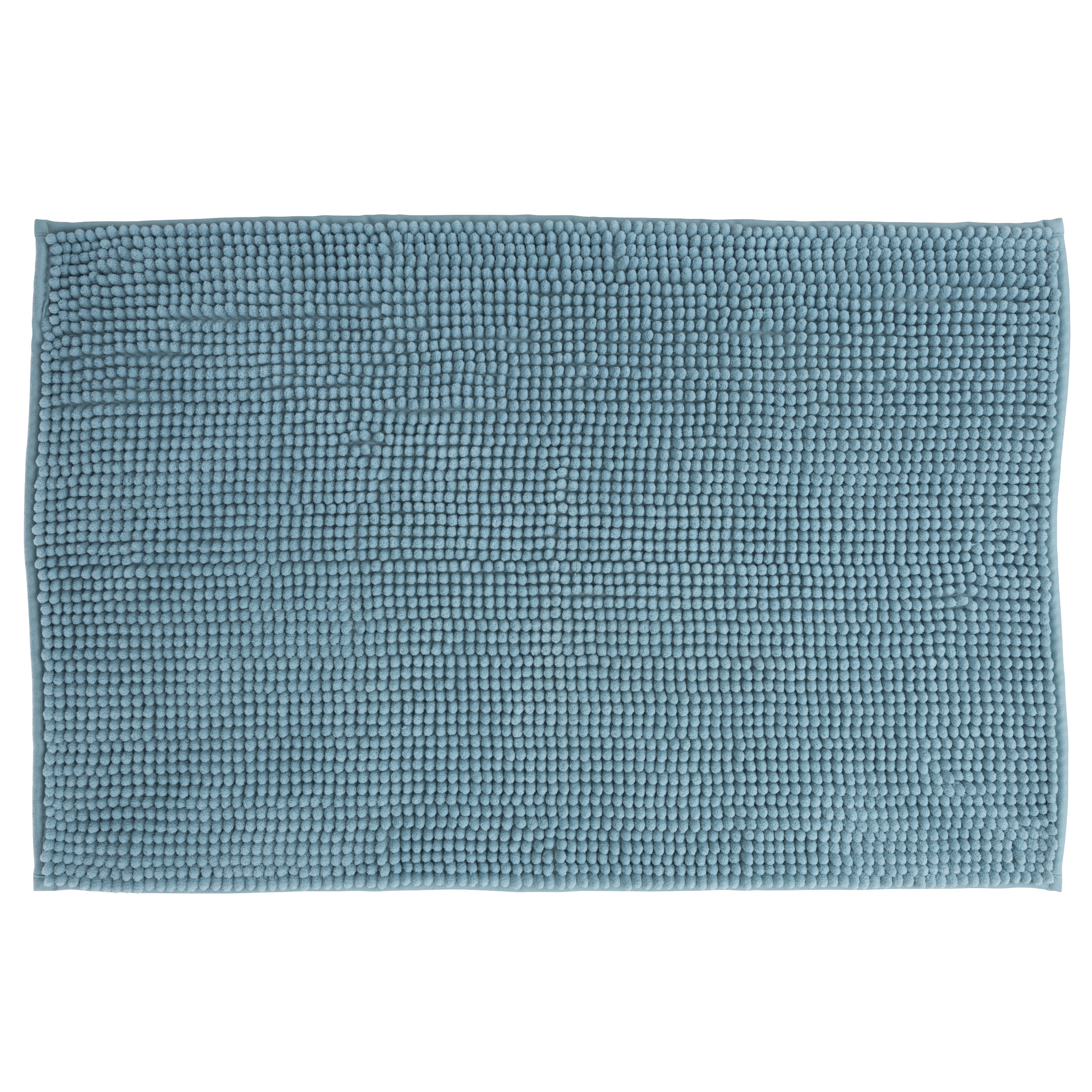 Badkamerkleedje-badmat voor op de vloer lichtblauw polyester-katoen 50 x 80 cm