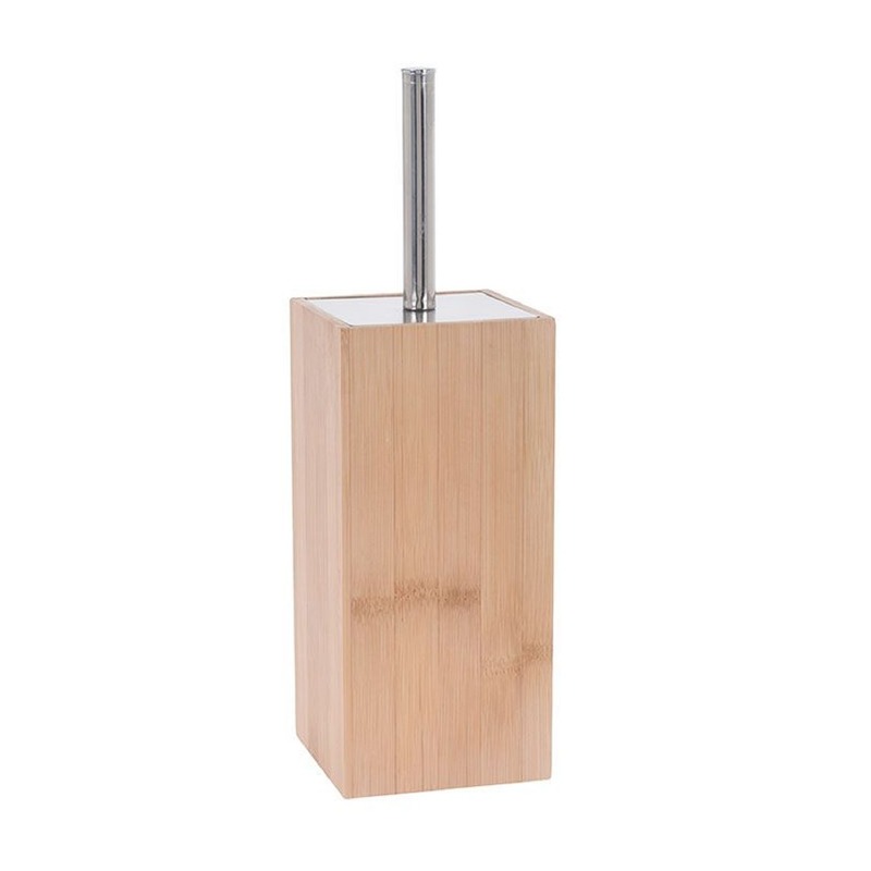 Bamboe houten toiletborstelhouder met toiletborstel 34 cm