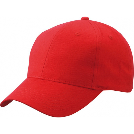 Baseball cap 6-panel rood voor volwassenen