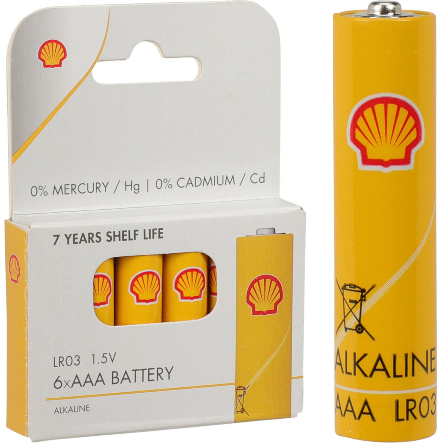 Batterijen Shell AAA type 6x stuks Alkaline