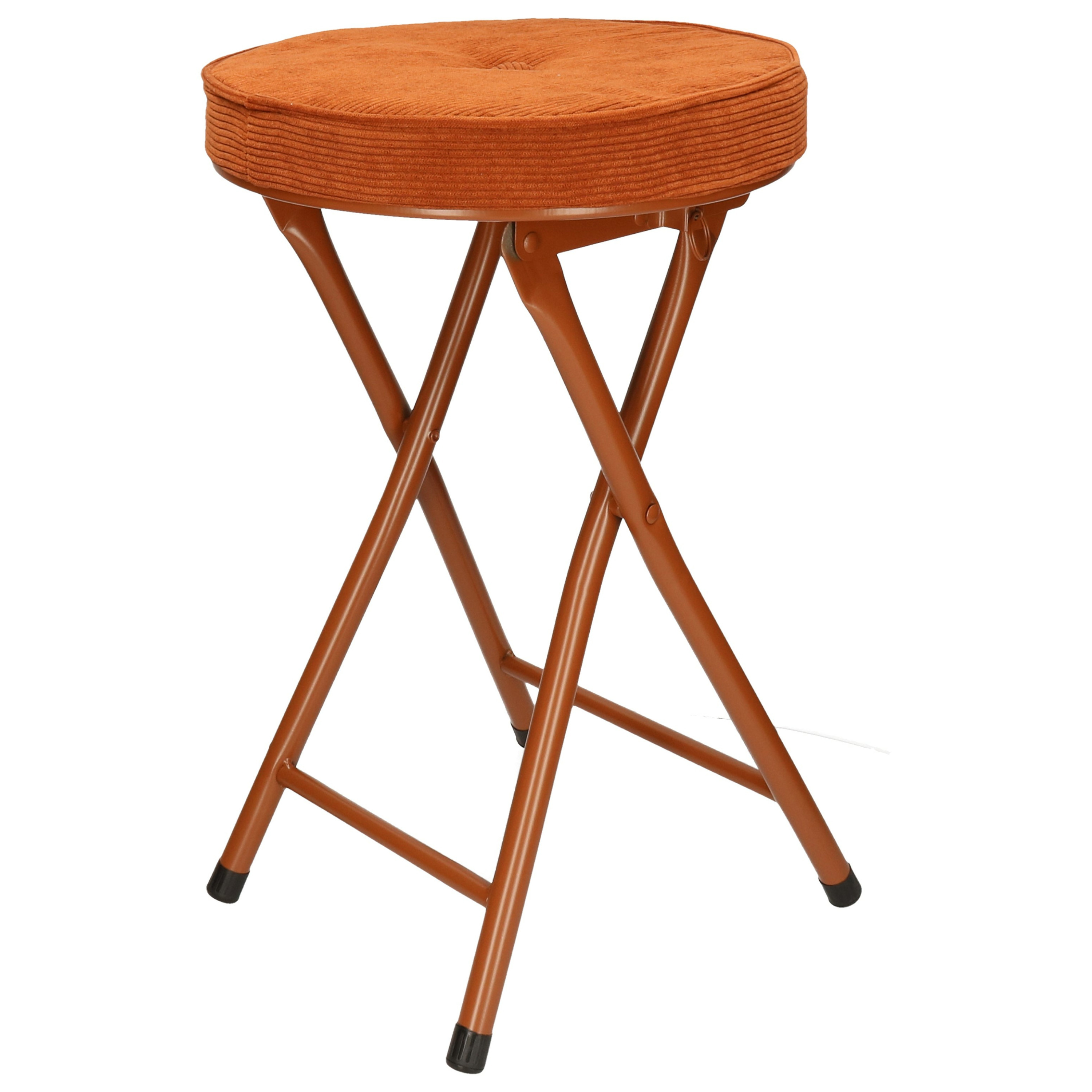 Bijzet krukje-stoel Opvouwbaar bruin Ribcord D33 x H49 cm