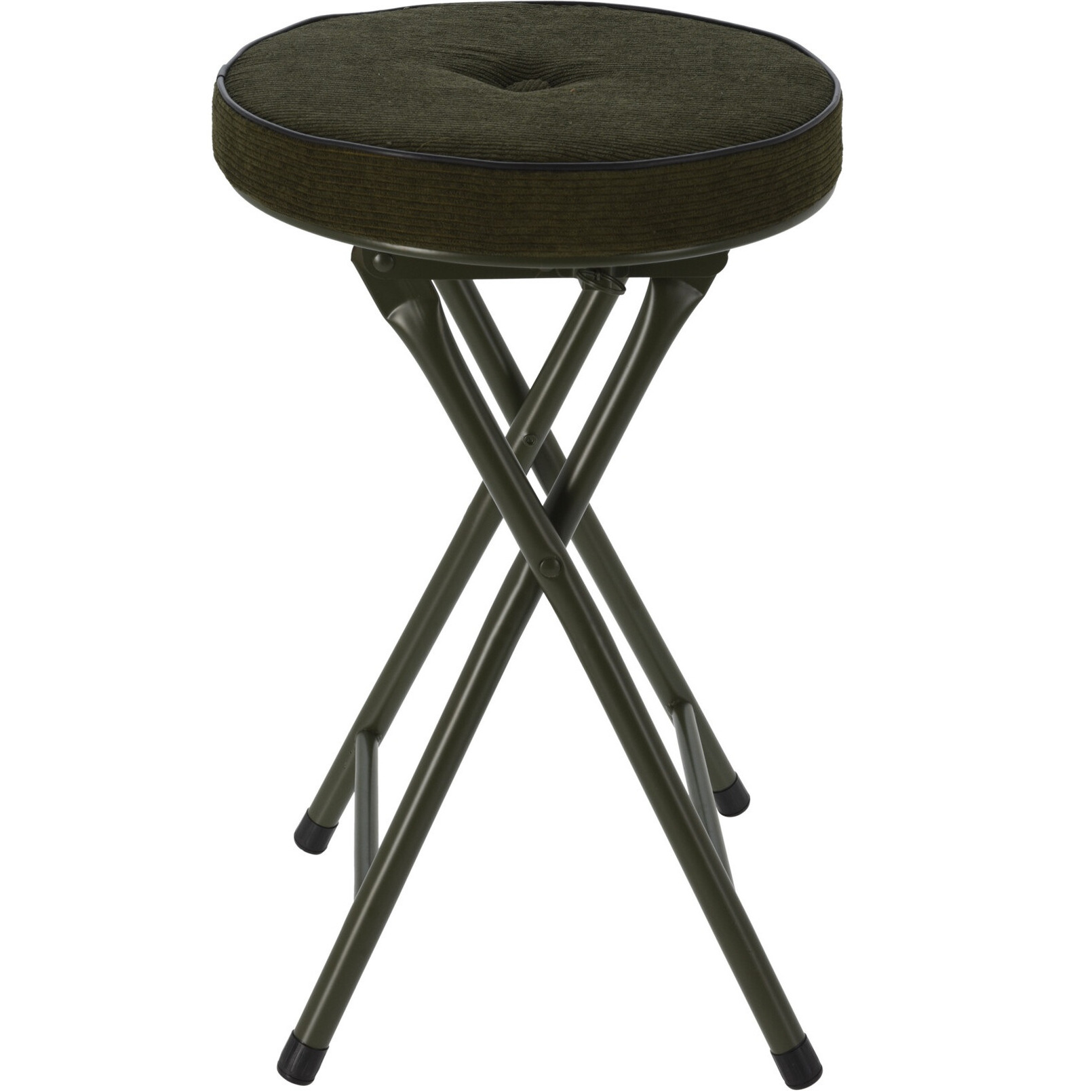 Bijzet krukje-stoel Opvouwbaar donkergroen Ribcord D33 x H49 cm