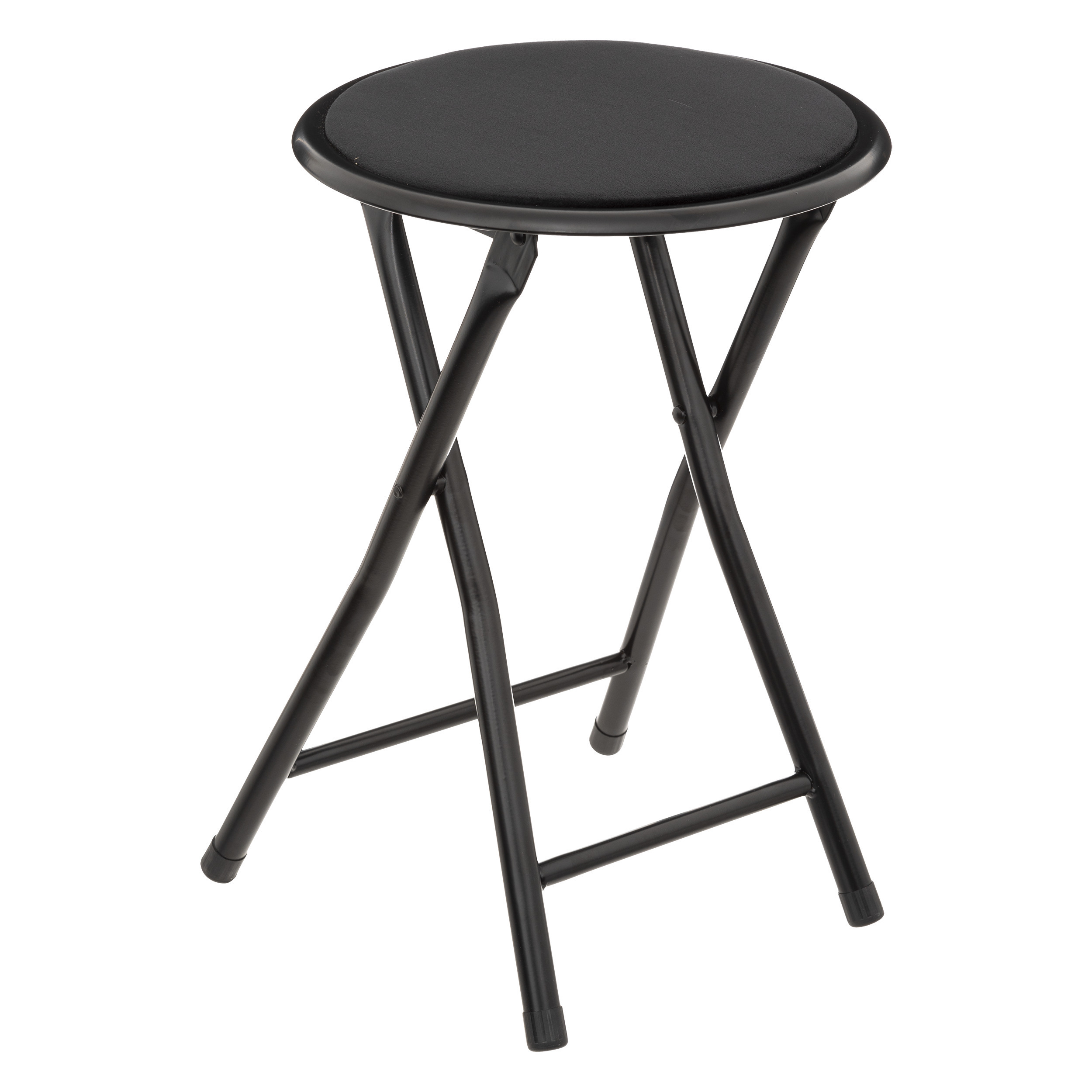Bijzet krukje-stoel Opvouwbaar zwart fluweel 29 x 45 cm