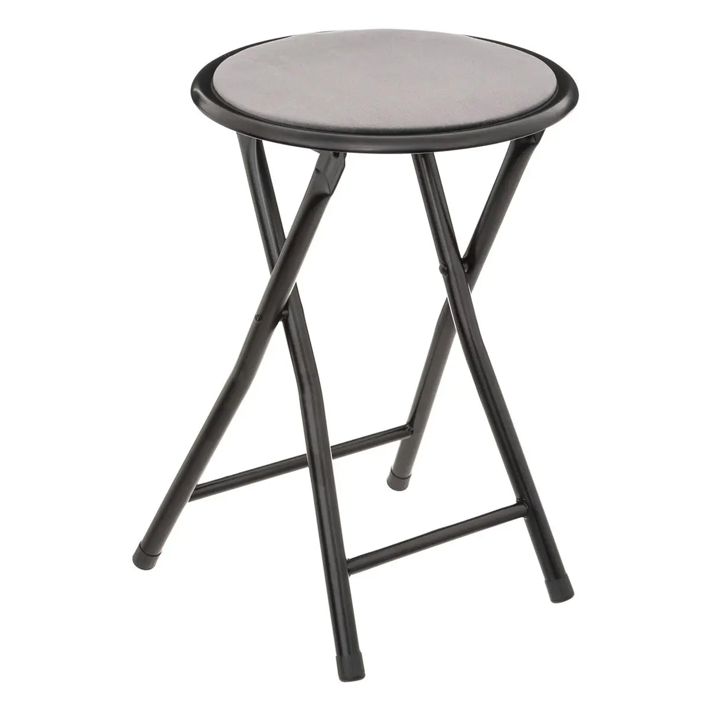 Bijzet krukje-stoel Opvouwbaar zwart-grijs 46 cm