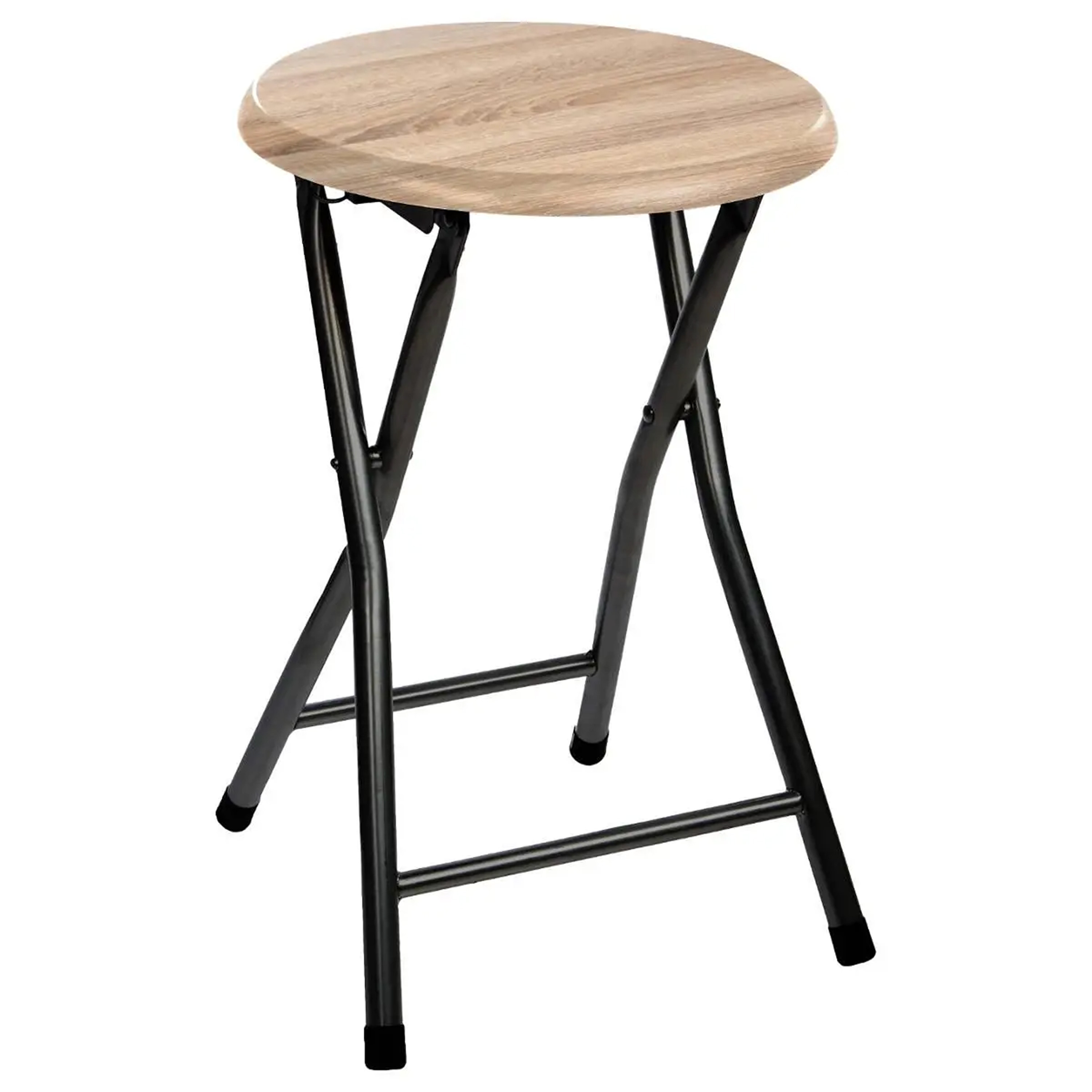 Bijzet krukje-stoel Opvouwbaar zwart-hout 46 cm