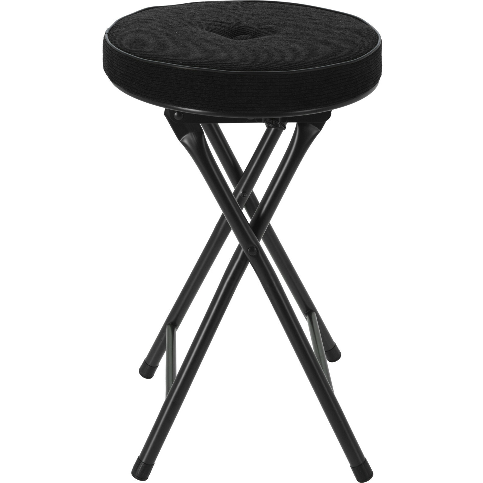 Bijzet krukje-stoel Opvouwbaar zwart Ribcord D33 x H49 cm