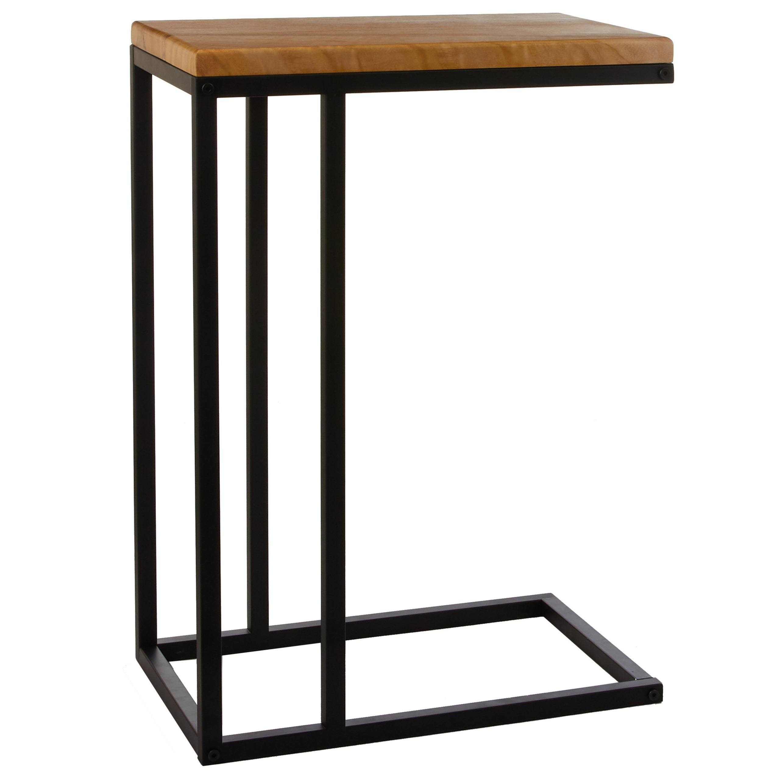 Bijzettafel-banktafel Oskar vierkant hout-metaal zwart 46 x 30 x 66 cm