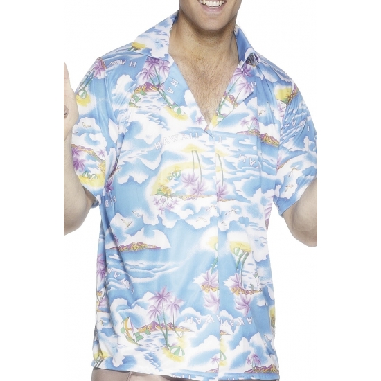 Blauw hawaii shirt