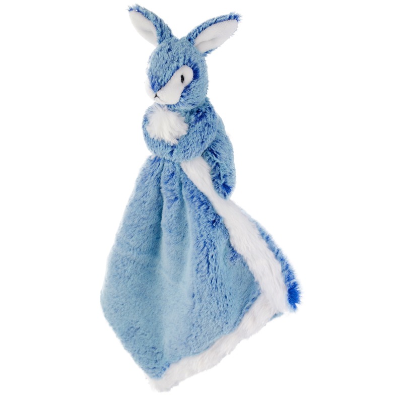 Blauw konijn/haas tuttel/knuffeldoekje 25 cm