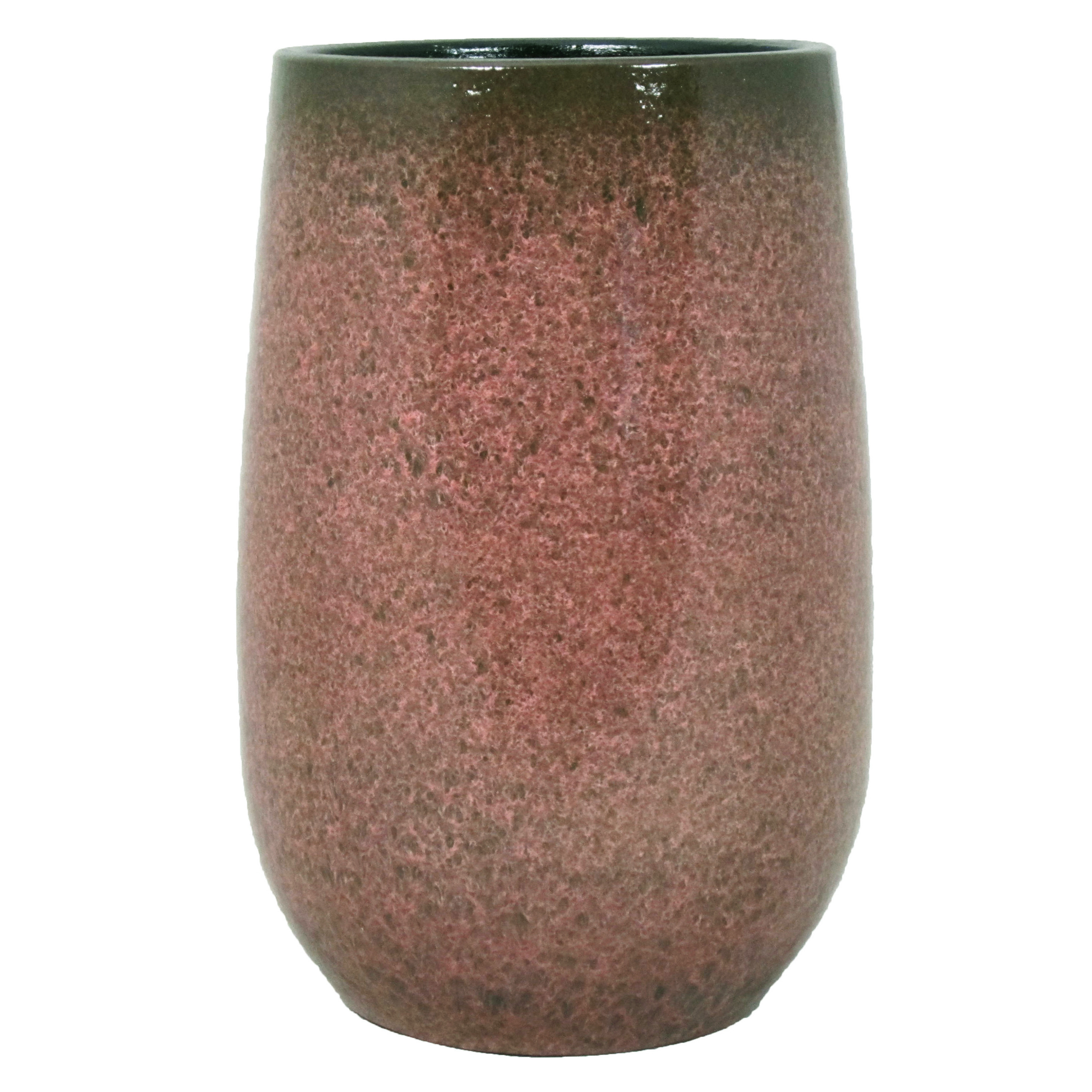 Bloempot vaas oud roze flakes keramiek voor bloemen-planten H40 x D22 cm