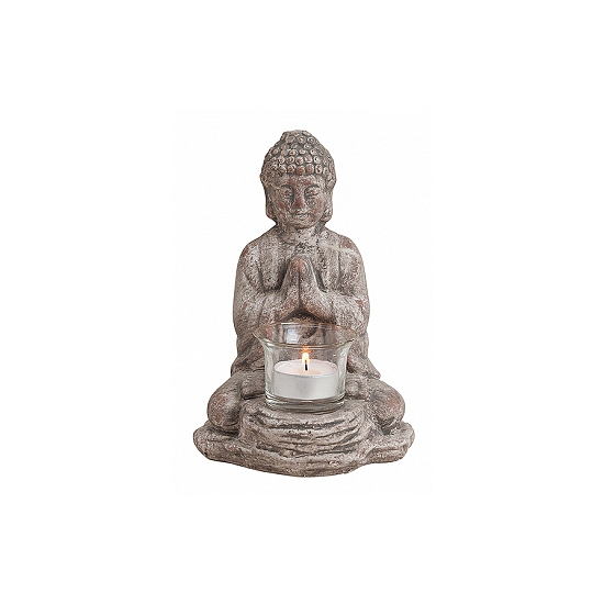 Boeddha beeldje theelichthouders-windlichten 19 cm