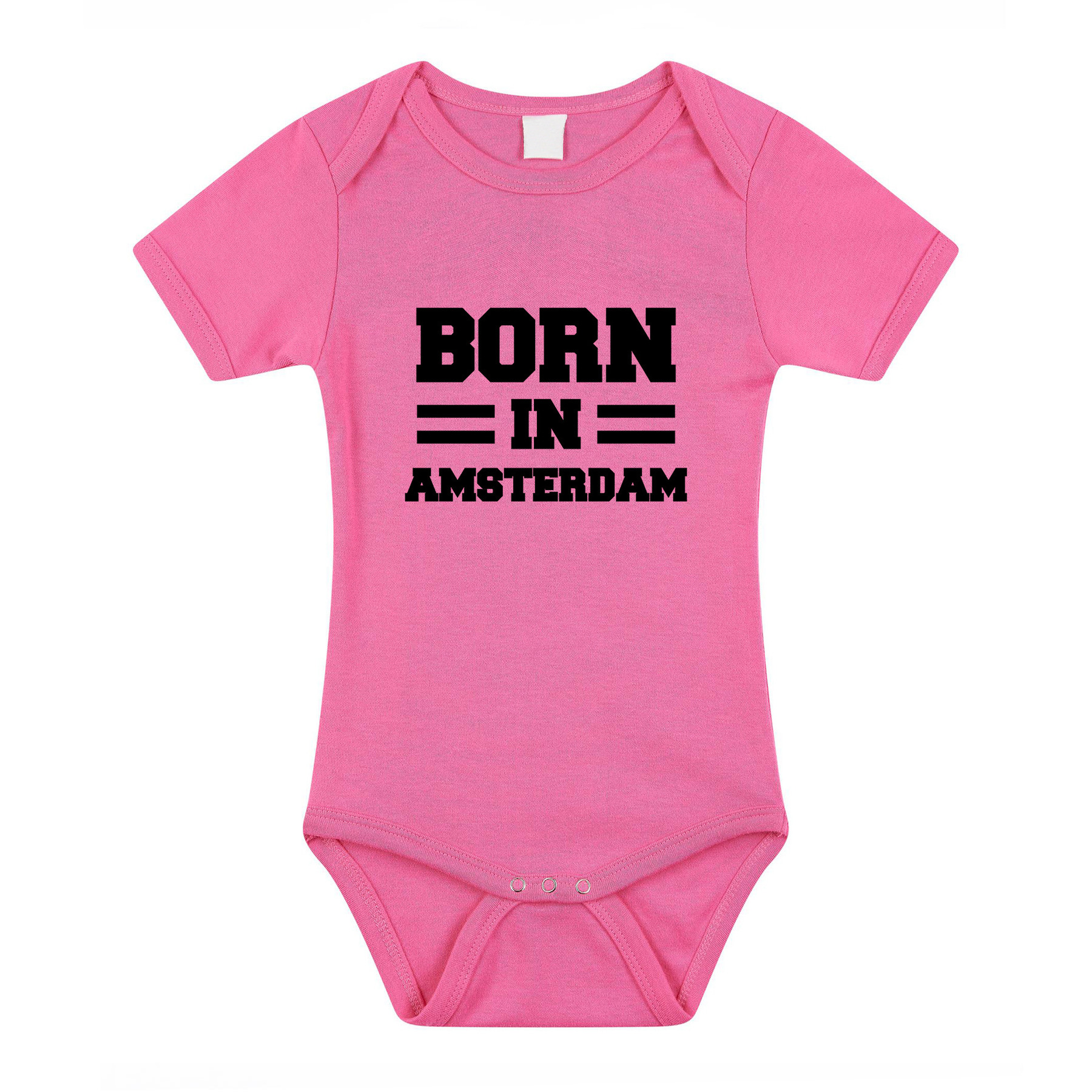 Born in Amsterdam cadeau baby rompertje roze meisjes