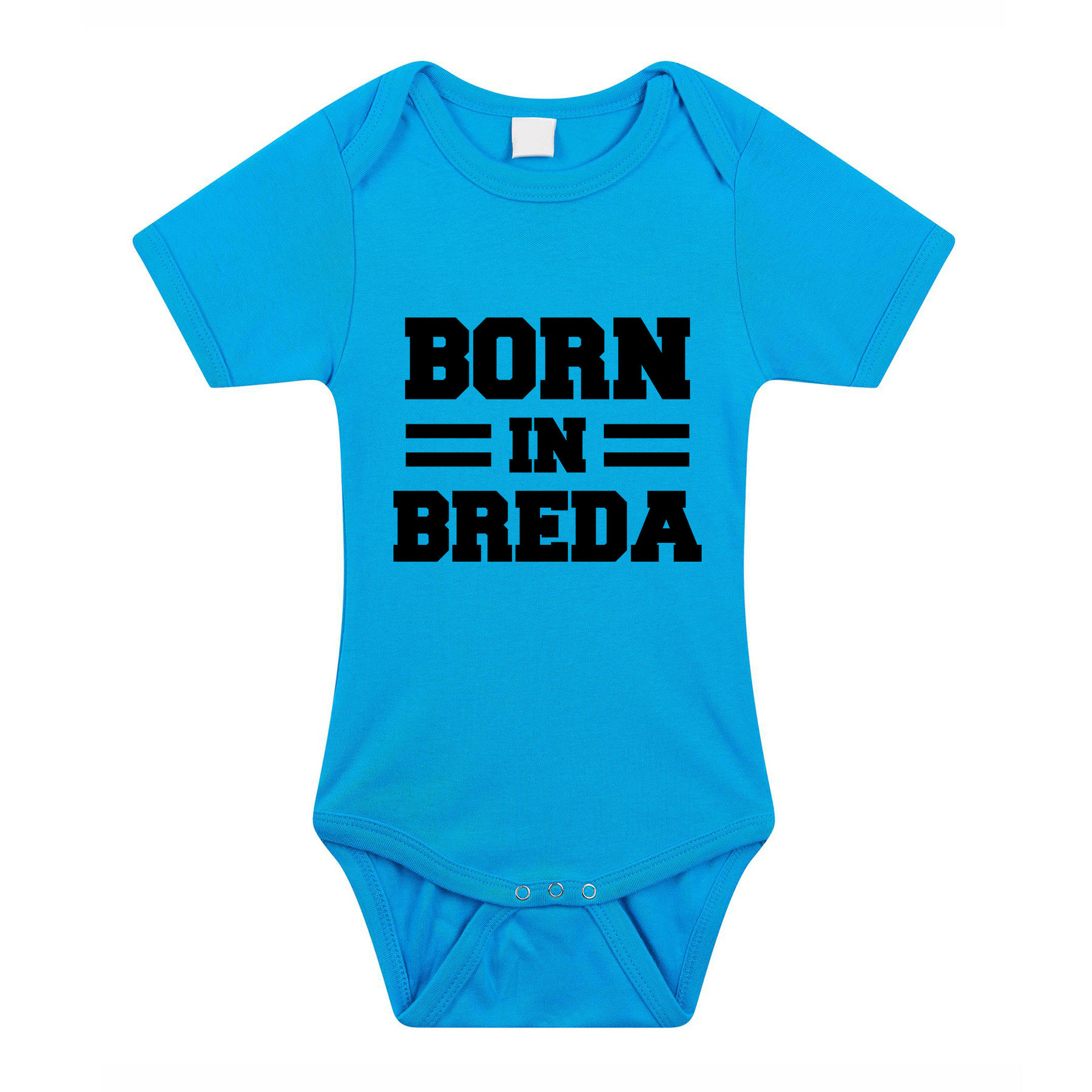 Born in Breda cadeau baby rompertje blauw jongens