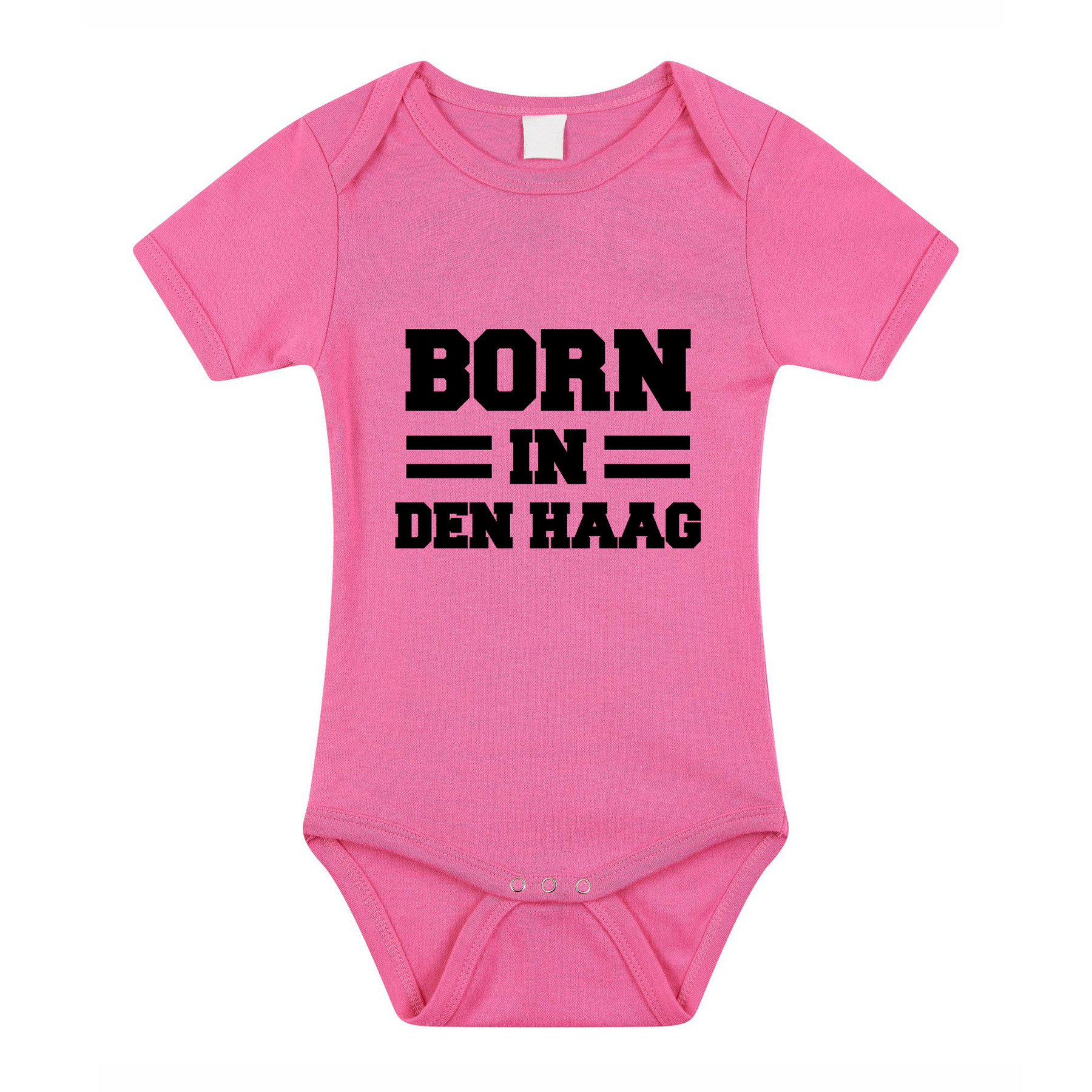 Born in Den Haag cadeau baby rompertje roze meisjes