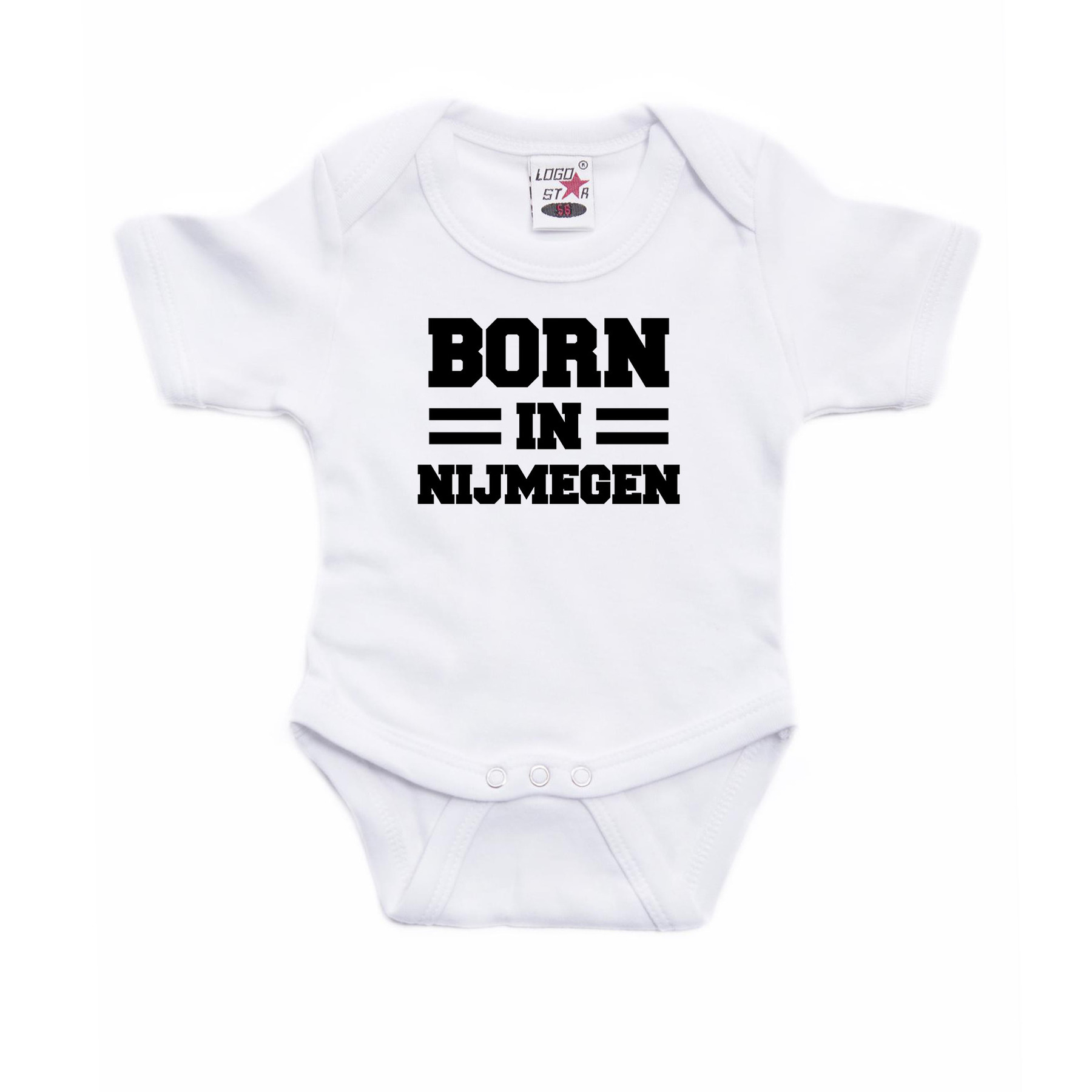 Born in Nijmegen cadeau baby rompertje wit jongen-meisje