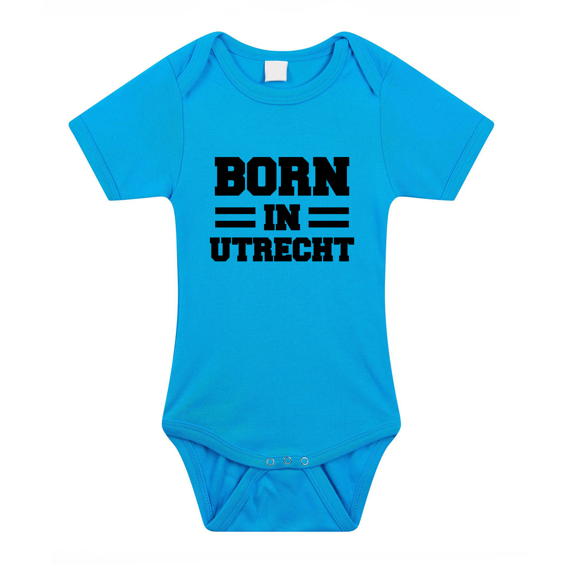 Born in Utrecht cadeau baby rompertje blauw jongens
