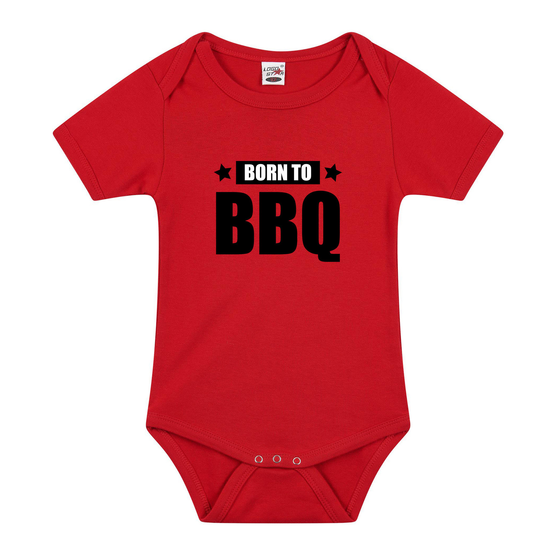Born to BBQ cadeau baby rompertje rood jongen-meisje