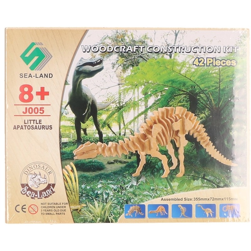 Bouwpakket dinosaurus Apathosaurus hout