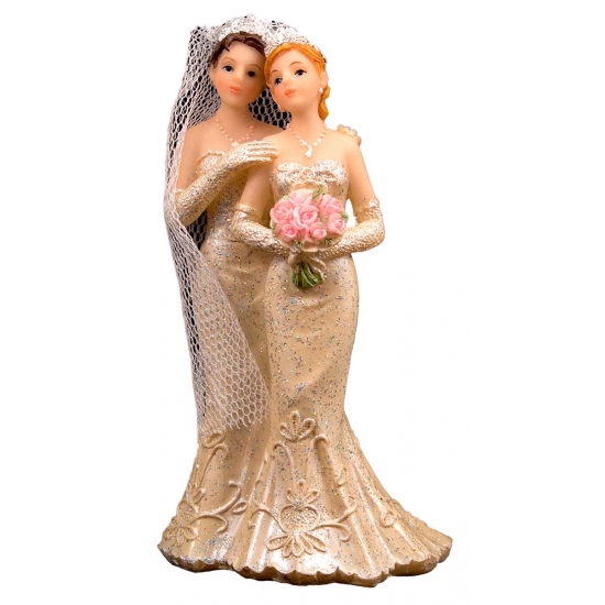 Bruidspaar taart decoratie 2 vrouwen Gay koppel trouwfiguurtje