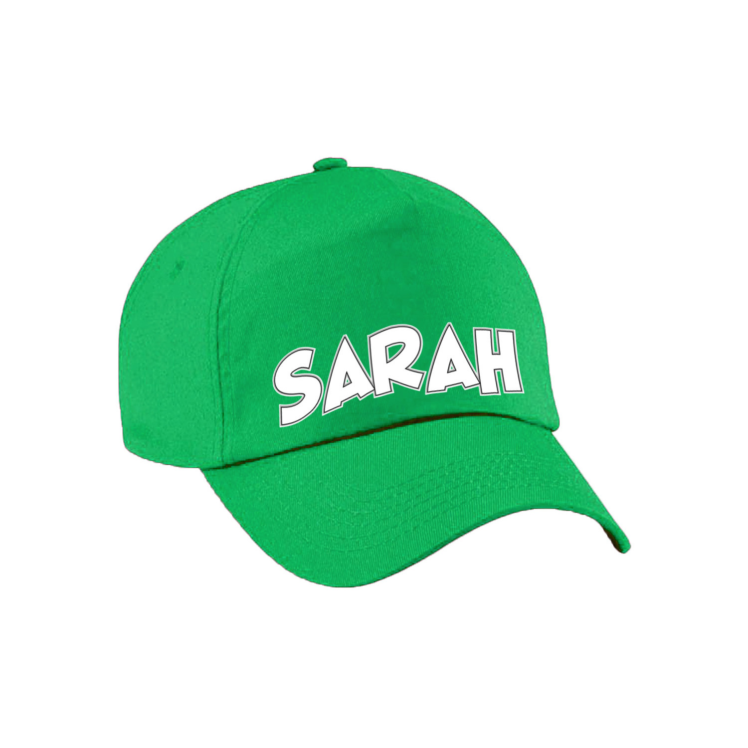 Cadeau pet-cap voor dames Sarah groen vijftig-50 jaar verjaardag