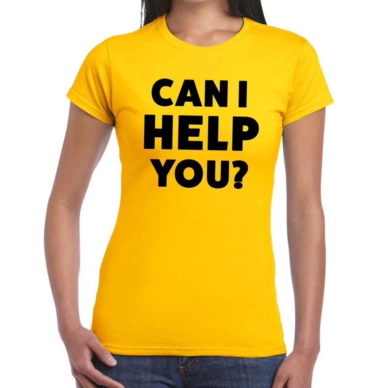 Can i help you beurs-evenementen t-shirt geel dames