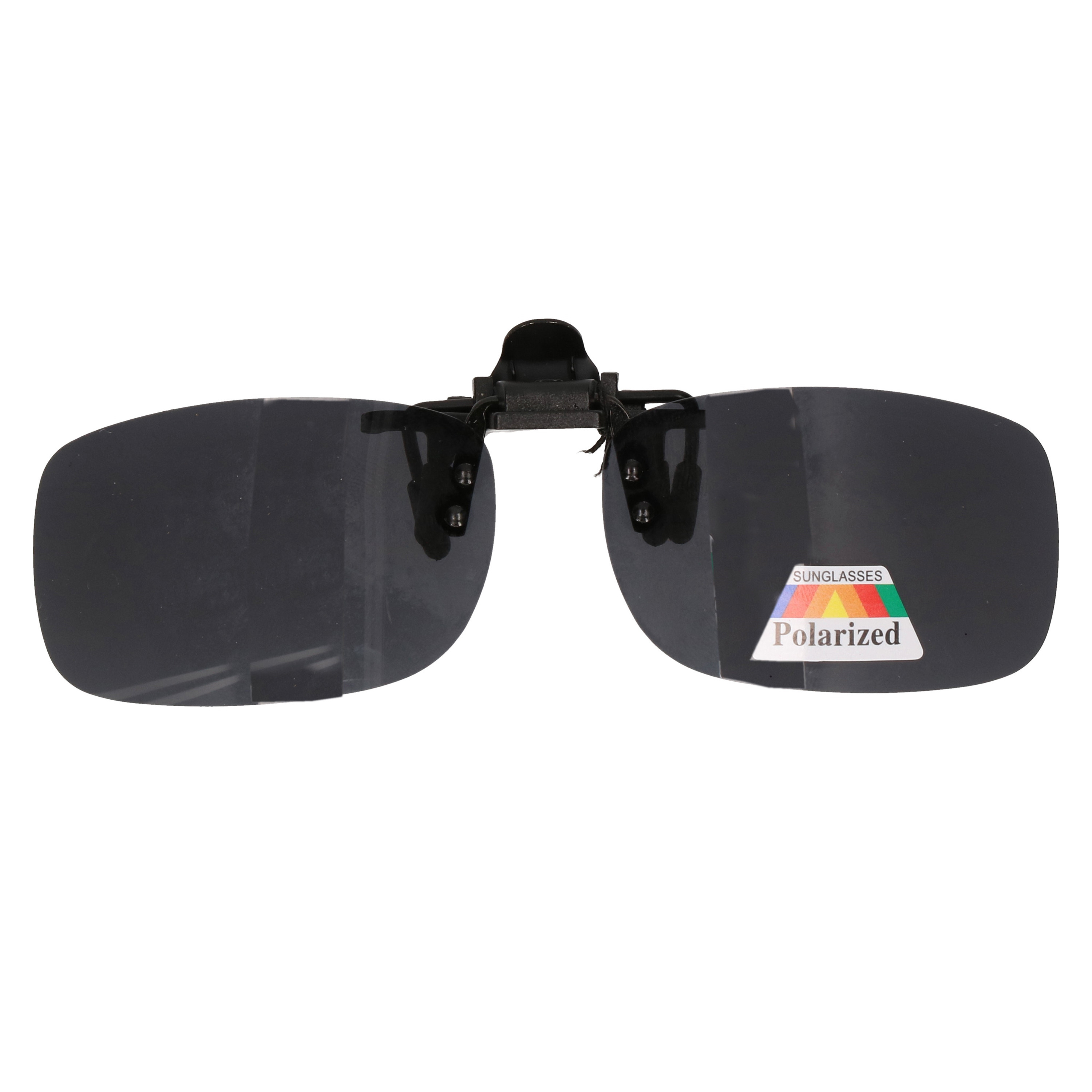 Clip on polariserende voorzet zonnebril zwart UV filter - ovaal model