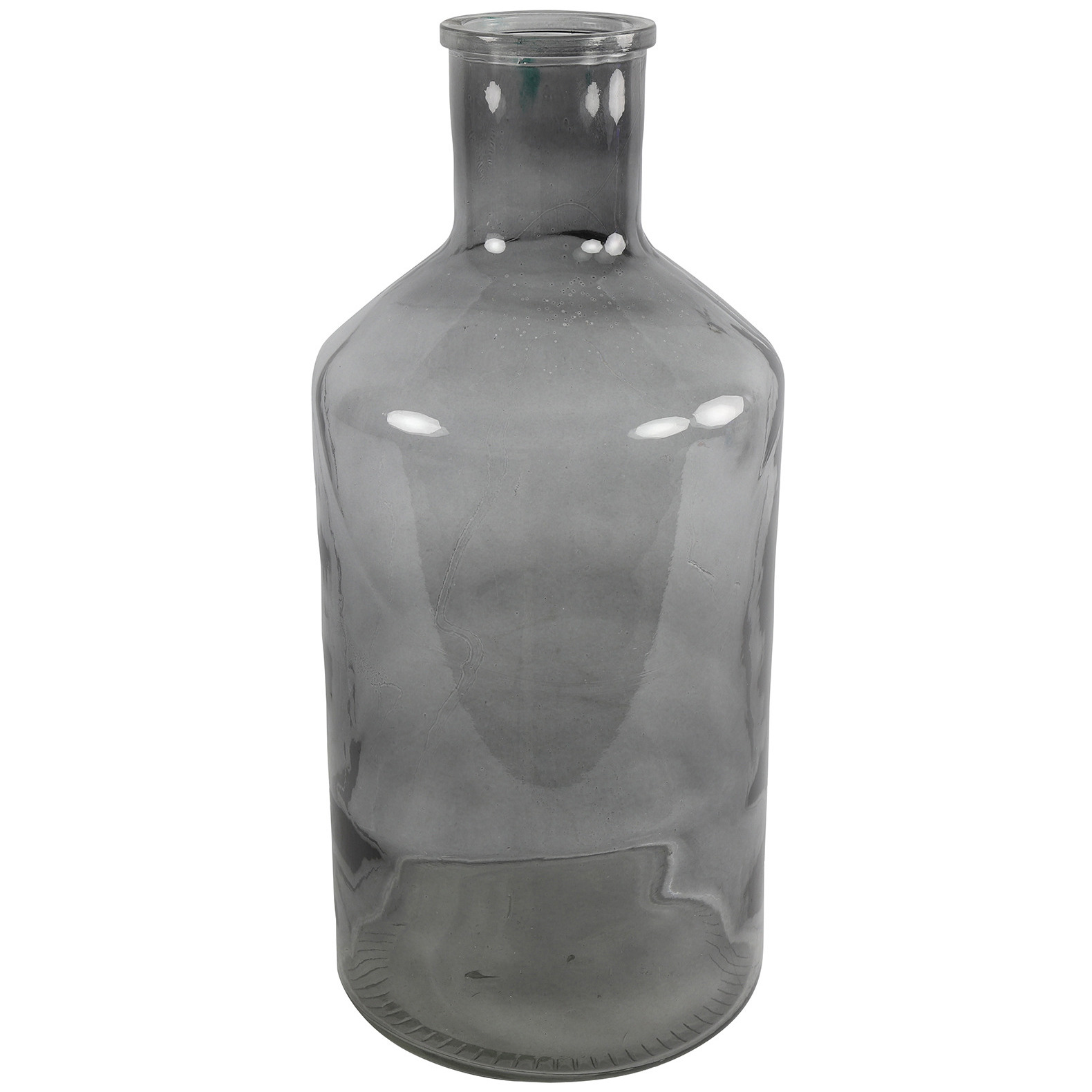 Countryfield Vaas smoke grijs transparant glas XXL fles vorm D24 x H52 cm