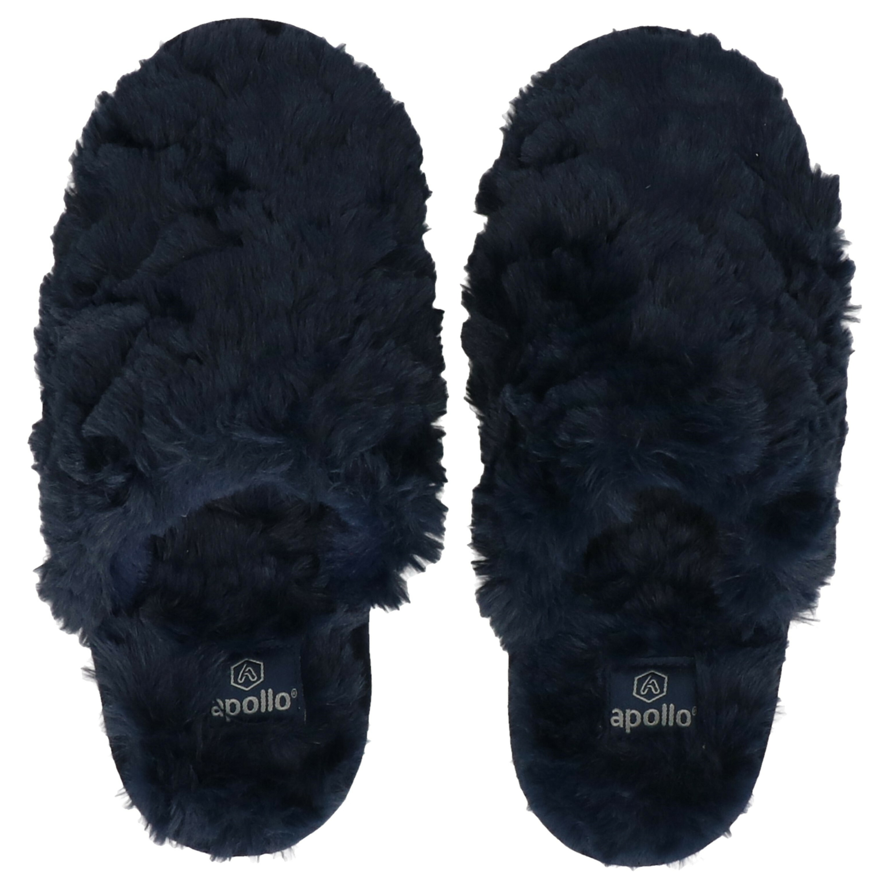 Dames instap slippers-pantoffels donker blauw maat 37-38