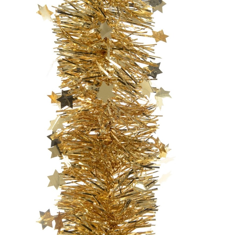 Decoris kerstslinger sterren goud 270 cm Guirlande folie lametta