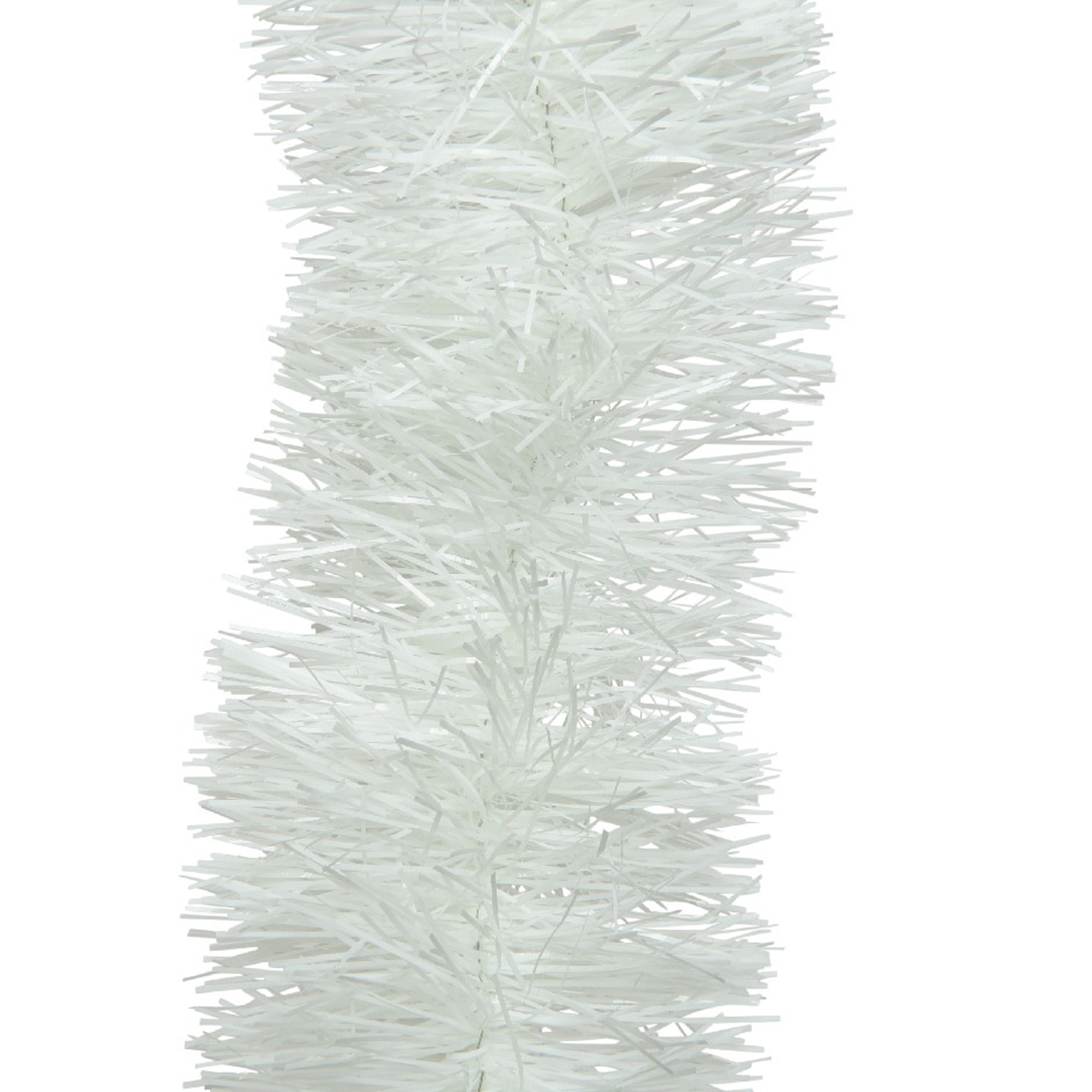 Decoris kerstslinger wit 270 x 10 cm folie-tinsel lametta slingers