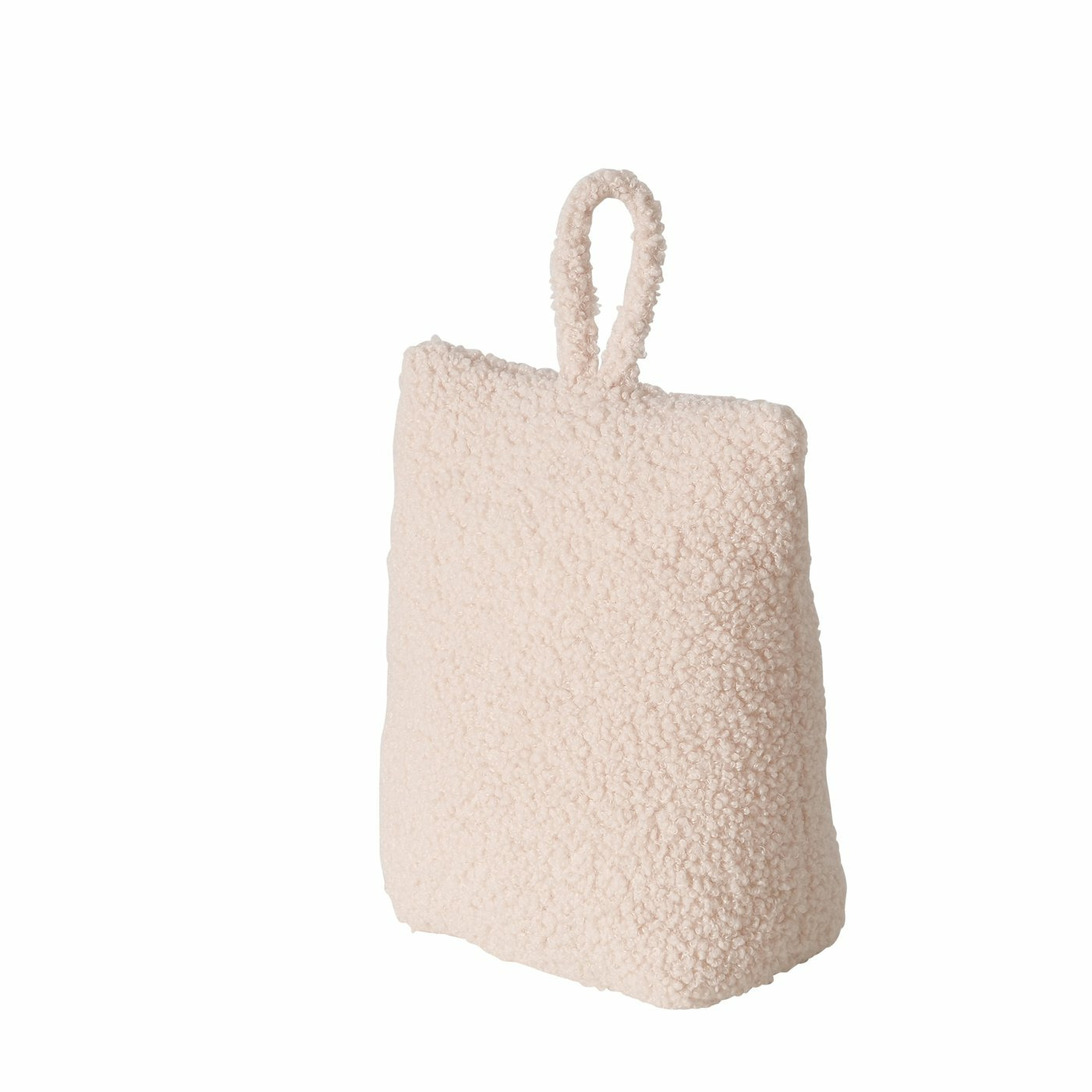 Deurstopper zak 1 kilo beige pluche-teddy stof 20 x 10 cm