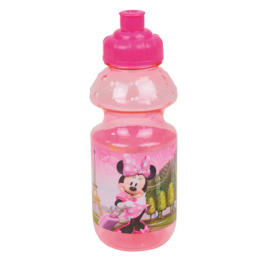 Disney Minnie Mouse drinkfles-drinkbeker-bidon met drinktuitje roze kunststof 350 ml