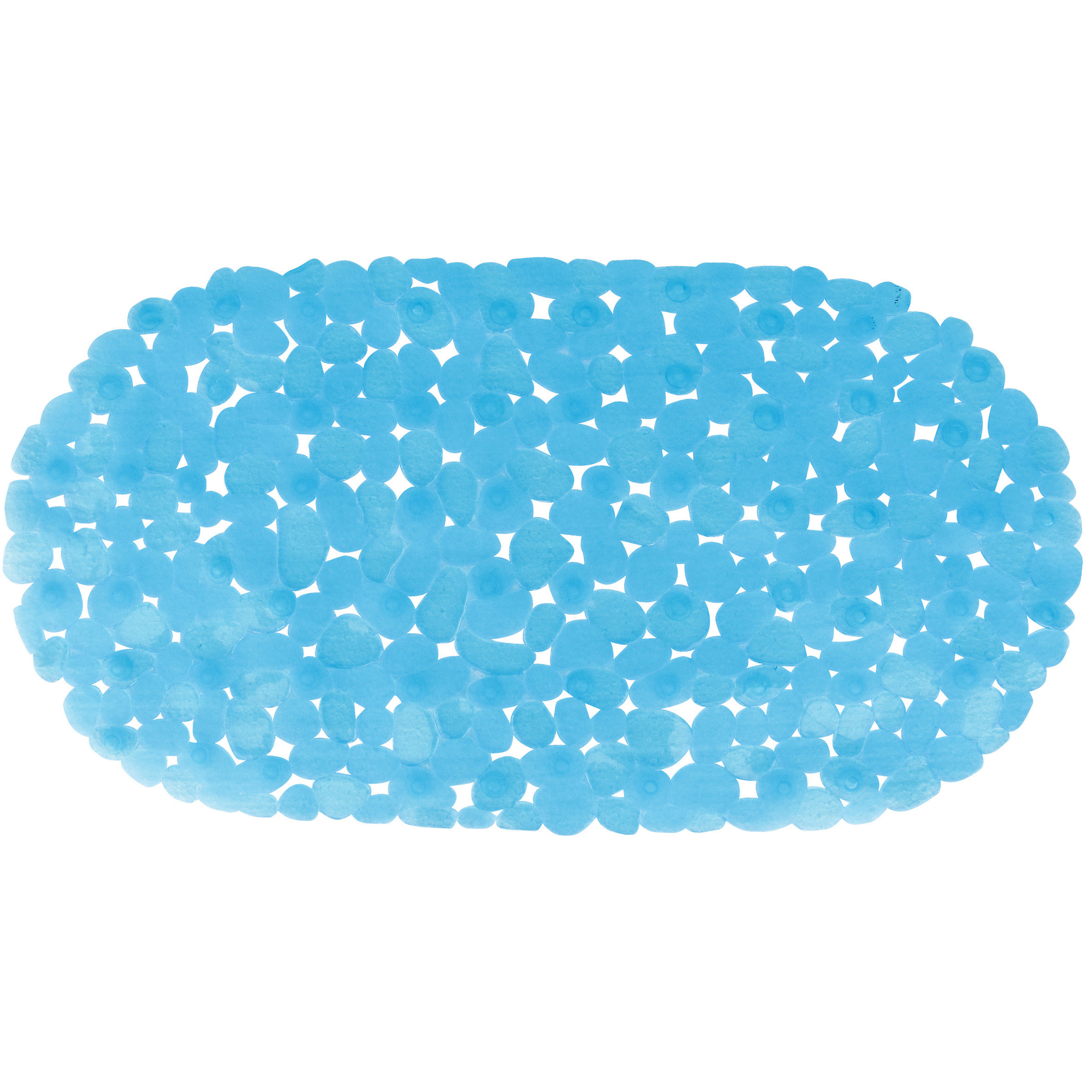 Douche-bad anti-slip mat badkamer pvc blauw 35 x 68 cm ovaal