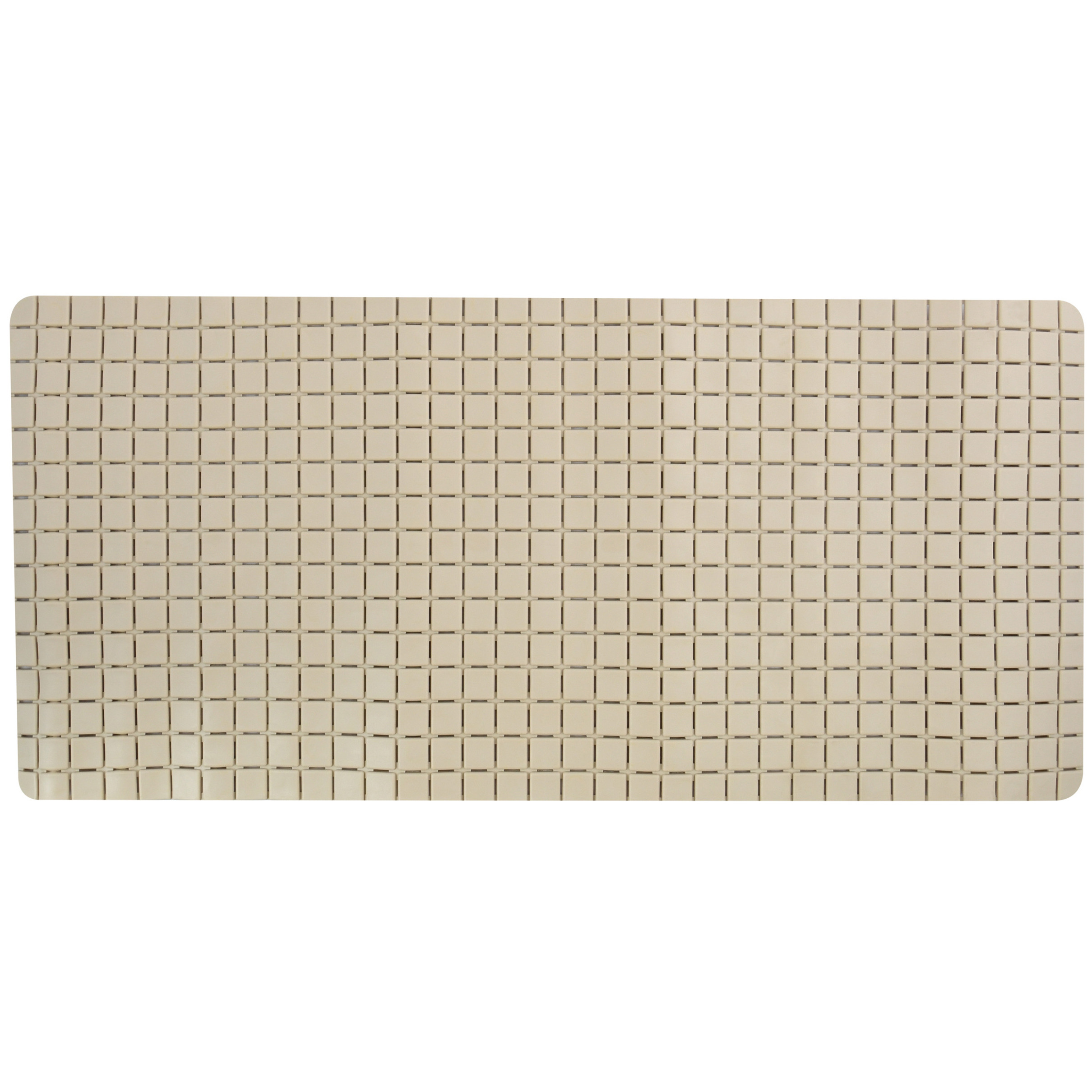 Douche-bad anti-slip mat badkamer rubber beige 76 x 36 cm rechthoek