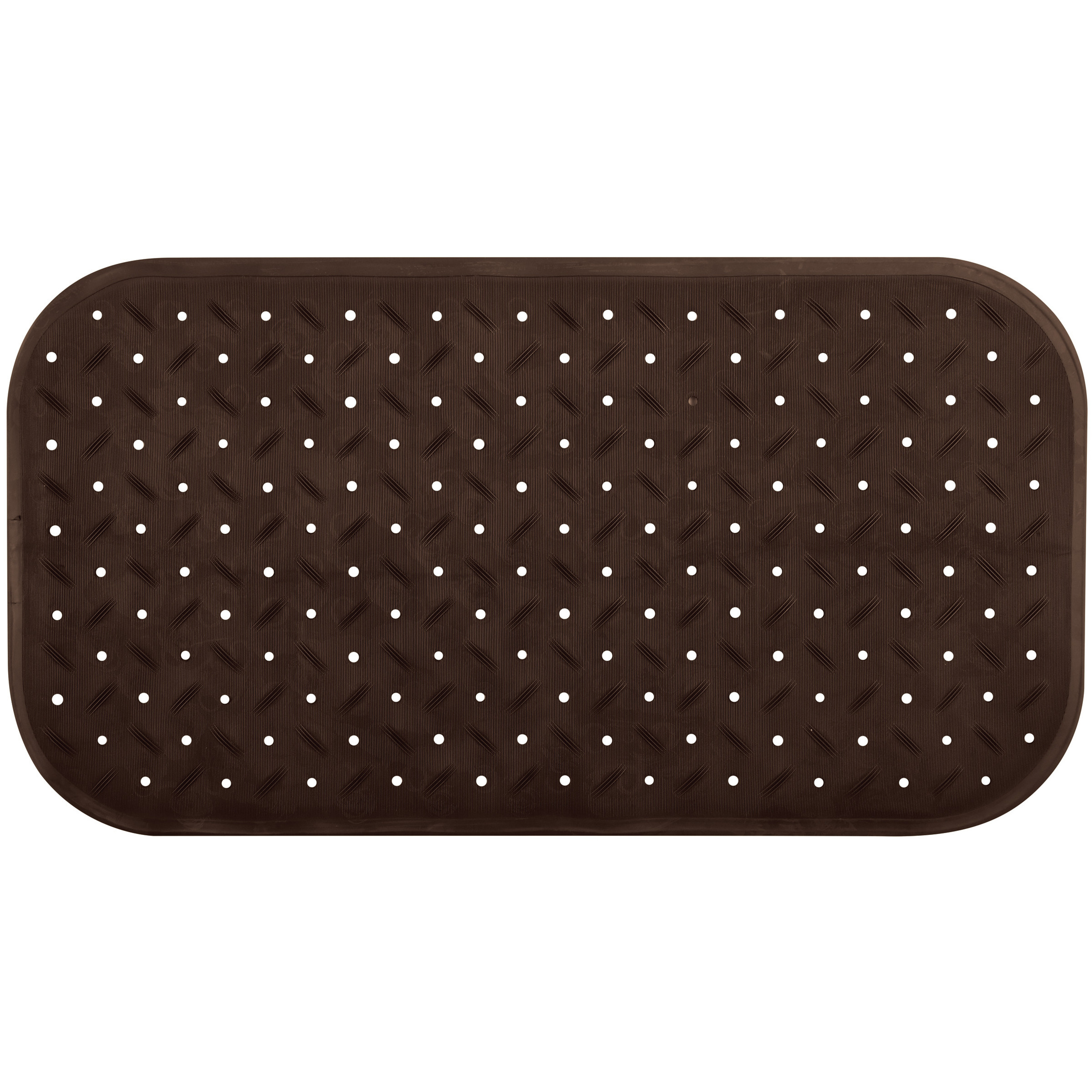 Douche-bad anti-slip mat badkamer rubber bruin 36 x 65 cm rechthoek