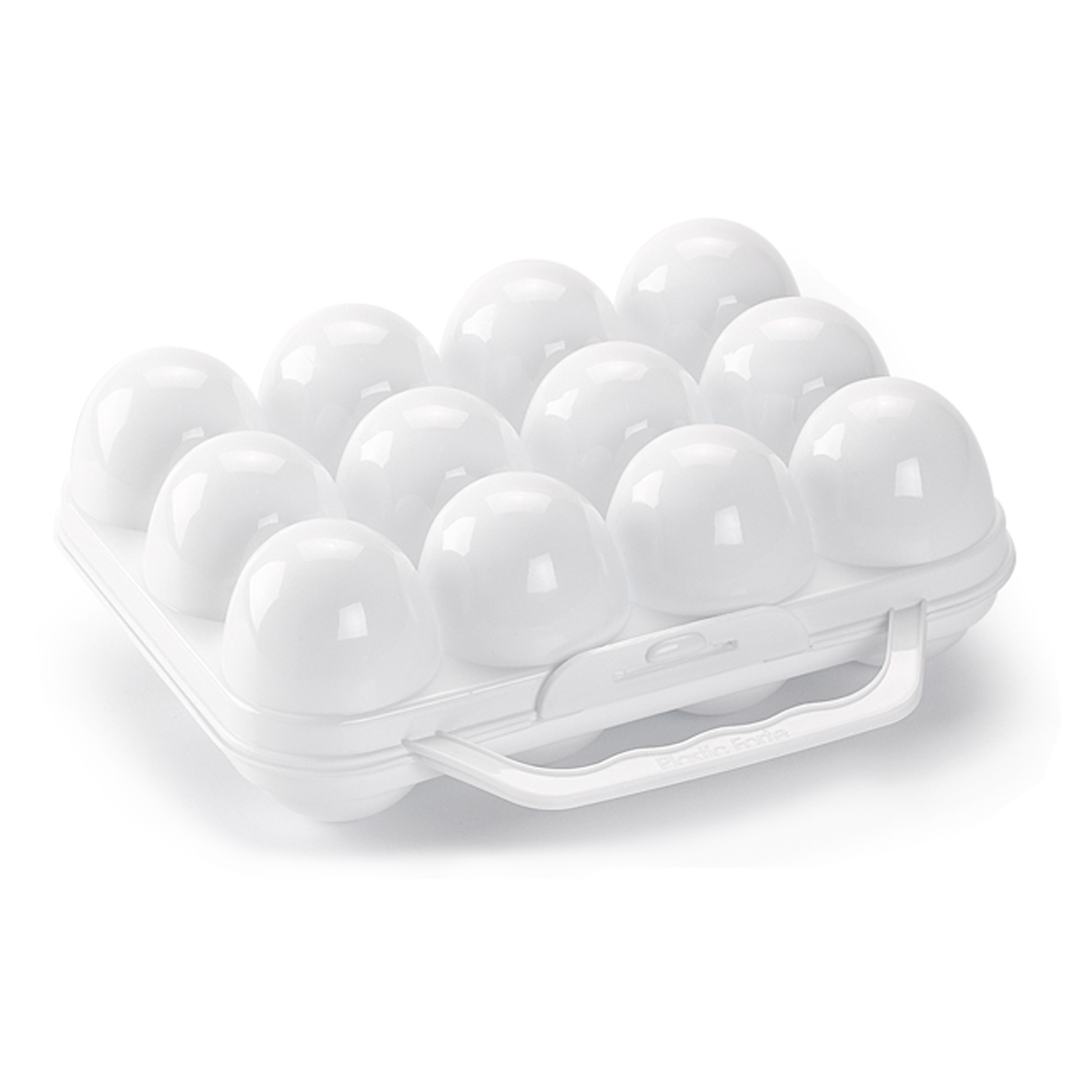 Eierdoos koelkast organizer eierhouder 12 eieren wit kunststof 20 x 18,5 cm