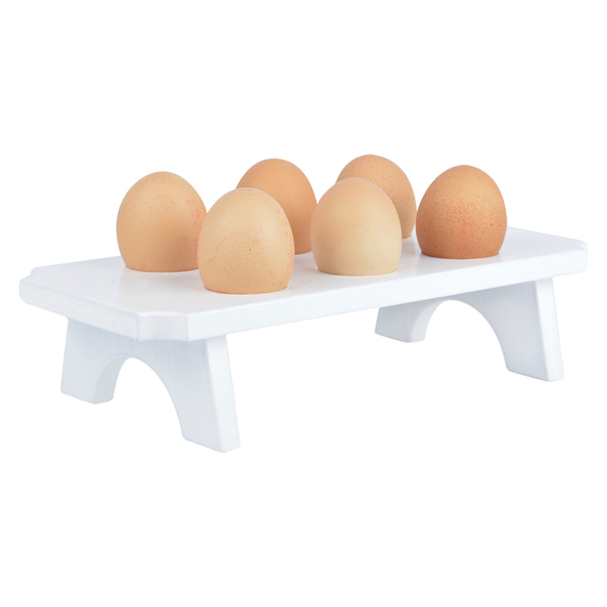 Esschert Design eierhouder hout wit voor 6 eieren