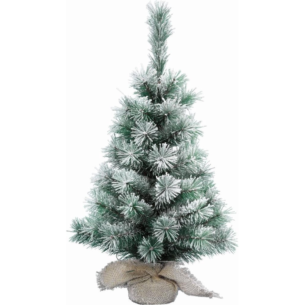 Everlands mini kunst kerstboom-kunstboom 60 cm besneeuwd kunstboompjes