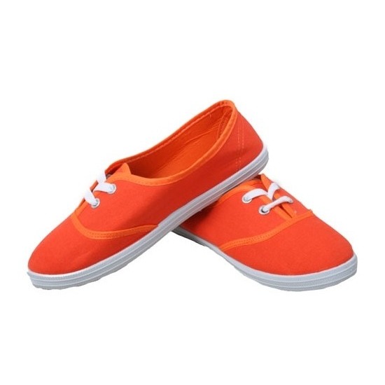 Feest oranje sneakers-schoenen voor dames accessoires