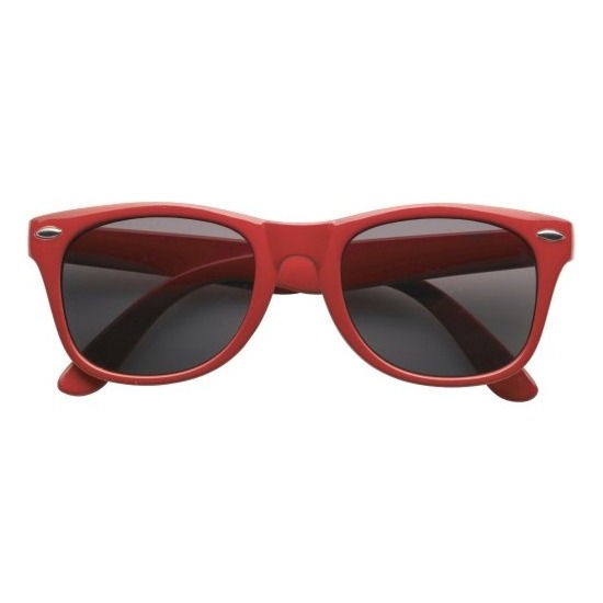 Feest zonnebril rood plastic montuur voor volwassenen