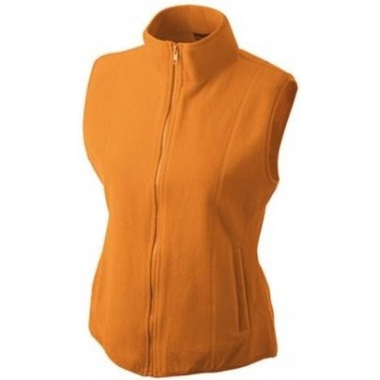 Fleece outdoor bodywarmer oranje voor dames