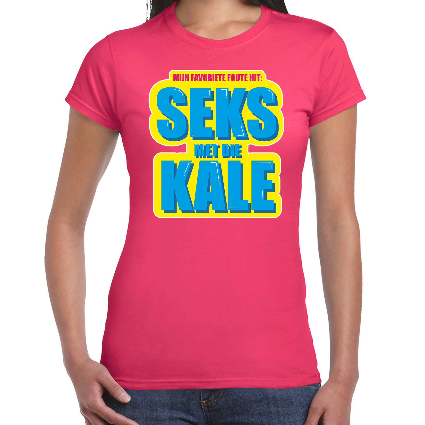 Foute party Seks met die Kale verkleed t-shirt roze dames Foute party hits outfit- kleding