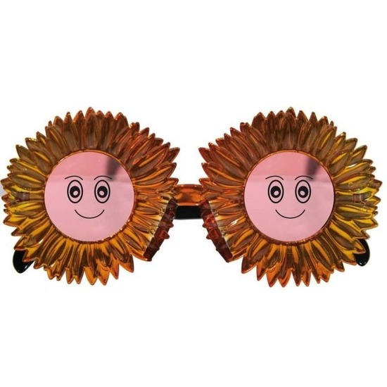 Funbril met zonnebloemen goud voor volwassenen