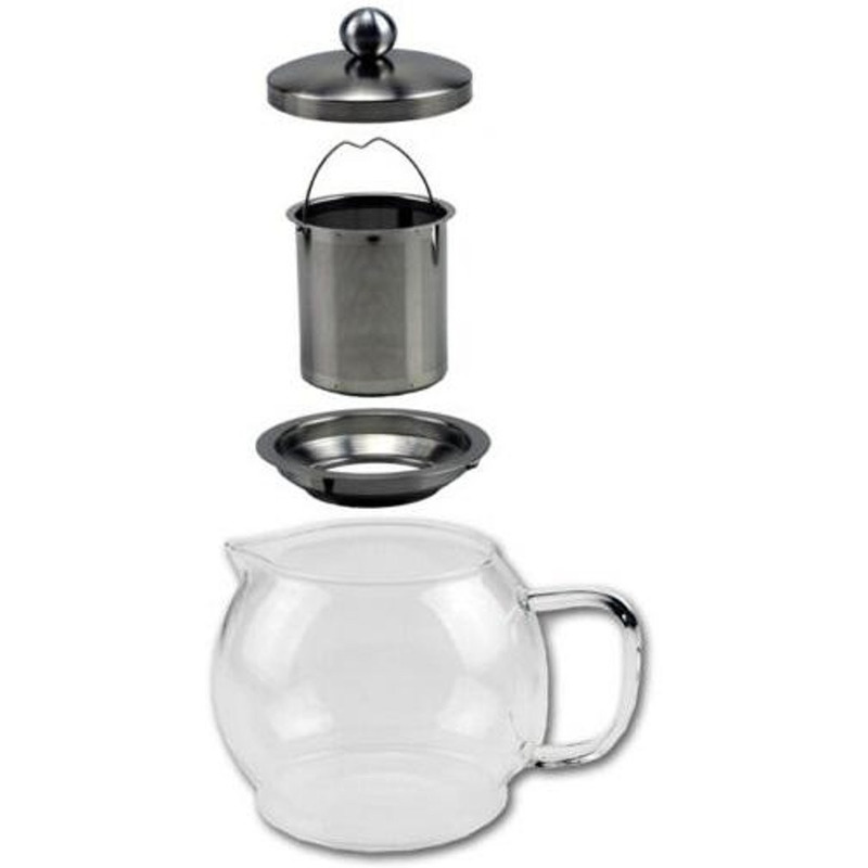 Glazen koffiepot-theekan-theepot met filter 1,2 liter