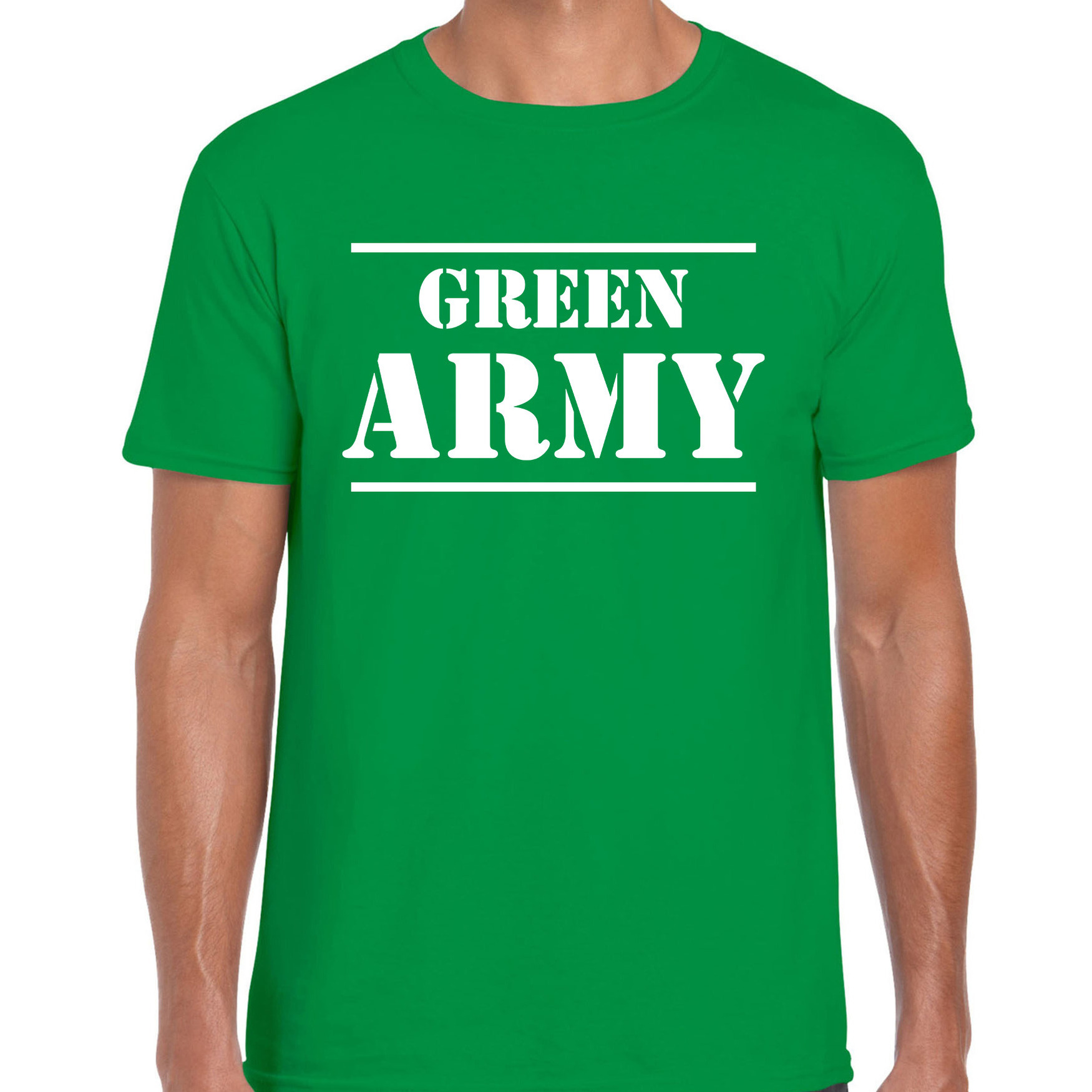 Green army-Groene leger supporter-fan t-shirt groen voor heren Milieu shirt