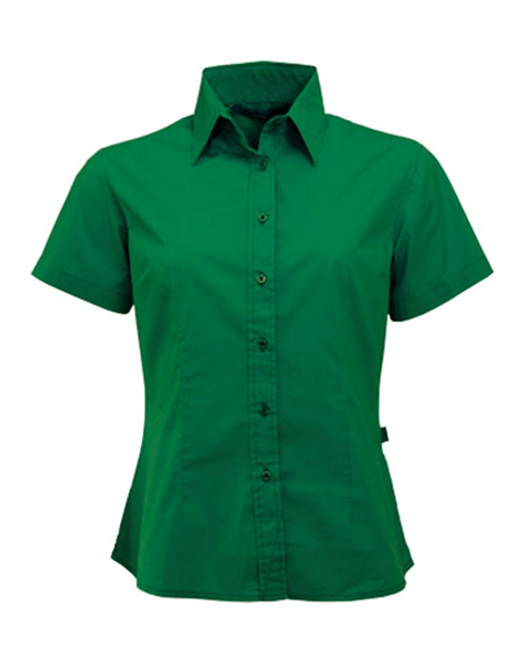Groen dames overhemd met korte mouwen