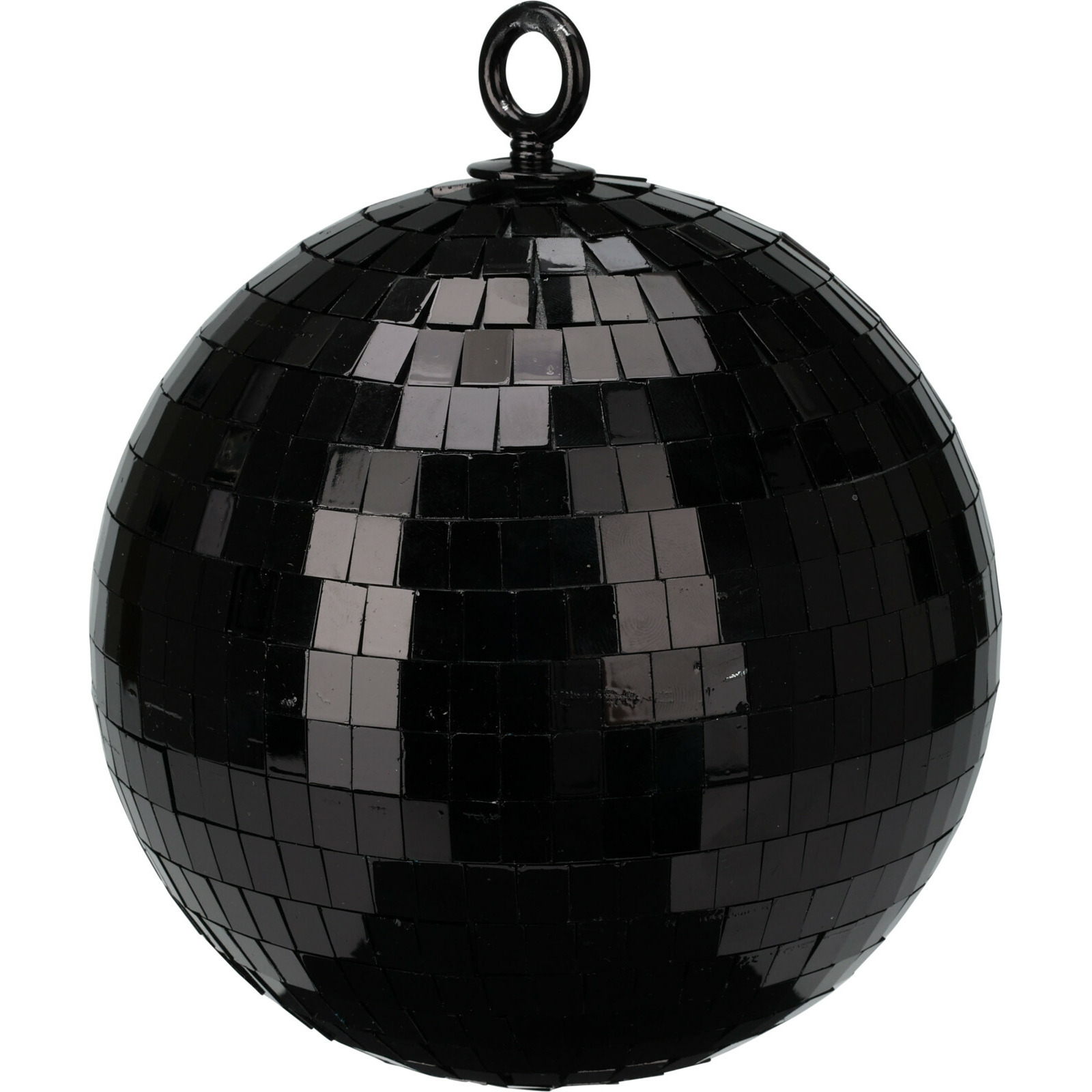 Grote discobal kerstbal -spiegel kerstbal- 1x- zwart -18 cm -kunststof