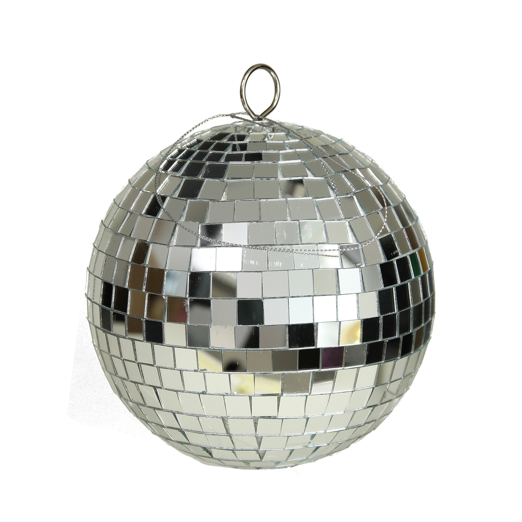 Grote discobal kerstballen zilver 15 cm kunststof